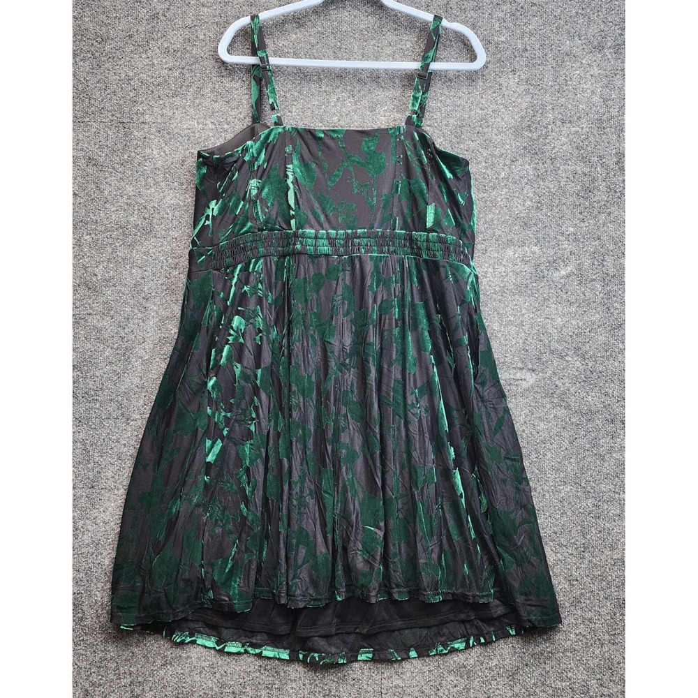 Torrid Womens Green Velvet Burnout Floral Gothic Witchy Corset Dress Size 2 - Picture 7 of 8